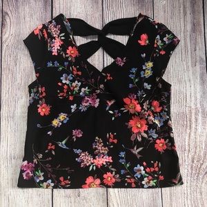 Express size small floral crop top